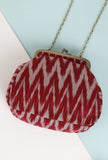 Scarlet Red Ikat Clutch Bag