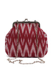 Scarlet Red Ikat Clutch Bag