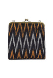 Black and Beige Ikat Clutch Bag