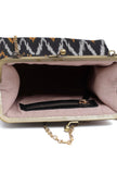 Black and Beige Ikat Clutch Bag