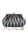 Sky Blue Ikat Clutch Bag