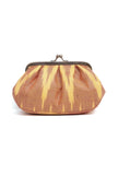 Beige Wood Ikat Clutch