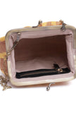 Beige Wood Ikat Clutch