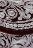 Brown Velvet Silver Embroidered Clutch