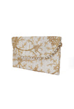 Ivory Elegance Zari Embroidered Silk Envelope Clutch
