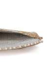 Ivory Elegance Zari Embroidered Silk Envelope Clutch