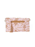 Blossom Pink Zari Embroidered Silk Envelope Clutch