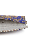 Majorelle Blue Zari Embroidered Silk Envelope Clutch