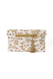 Snowy White Zari Embroidered Silk Envelope Clutch
