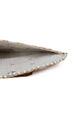 Snowy White Zari Embroidered Silk Envelope Clutch