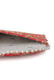 Ruby Red Zari Embroidered Silk Envelope Clutch