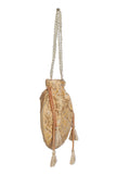 Golden Grace Embroidered Silk Potli