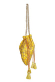 Tuscan Yellow Embroidered Silk Potli