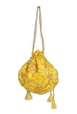 Tuscan Yellow Embroidered Silk Potli