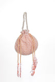 Peach Blossom Chikankari Georgette Potli