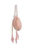 Peach Blossom Chikankari Georgette Potli