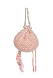 Peach Blossom Chikankari Georgette Potli