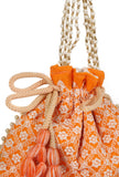 Citrus Orange Chikankari Georgette Potli
