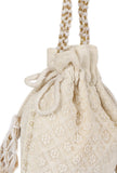 Snowy White Chikankari Georgette Potli