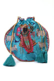 Heavenly Sky Blue Shreenathji With Lotus Potli