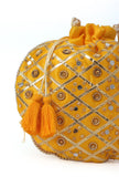 Radiant Yellow Potli With Gota Work