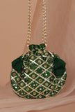 Serene Forest Green Potli With Gota Work