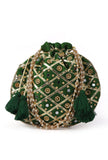 Serene Forest Green Potli With Gota Work