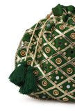 Serene Forest Green Potli With Gota Work