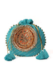 Radiant Sky Blue Potli with Gotapatti Detail Potli