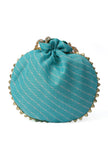 Radiant Sky Blue Potli with Gotapatti Detail Potli