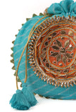 Radiant Sky Blue Potli with Gotapatti Detail Potli