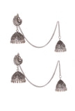 Zuri Afghani Tribal Jhumka Chain Earrings