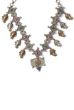 Temple Motif Gold Enamel Elephant Neckpiece