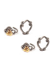 Set of 4: Floral Silver Brass Toering
