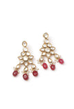 Rose Pink Kundan Beads Earrings