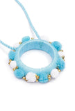 Sky Blue Pom Pom Handcrafted Necklace