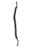 Set of 2: Black with Silver Beads Tribal Anklet