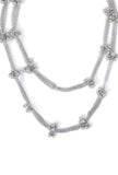 Fatima Double Layer Silver Tribal Necklace