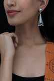 Nur Cone Silver Tribal Earrings