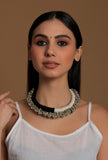 Astira Duo White and Black Tribal Ghungroo  Necklace