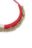 Swatsa Duo Red and Pink Tribal Gold Ghungroo  Necklace