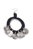 Onyx Black Coming Tribal Earrings