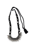 Banaja Black Silver Coin Tribal Necklace