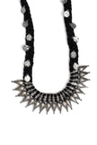 Banaja Black Silver Coin Tribal Necklace