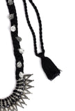 Banaja Black Silver Coin Tribal Necklace