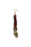 Aradia Maroon Tribal Brass Earrings