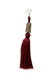 Maroon Tassels Tribal Earrings