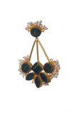 Steal Blue Stone Pearl Earrings