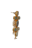 Sea Green Gold Stone Pearl Earrings