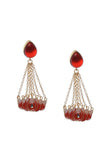Cherry Red Gold Chain Earrings